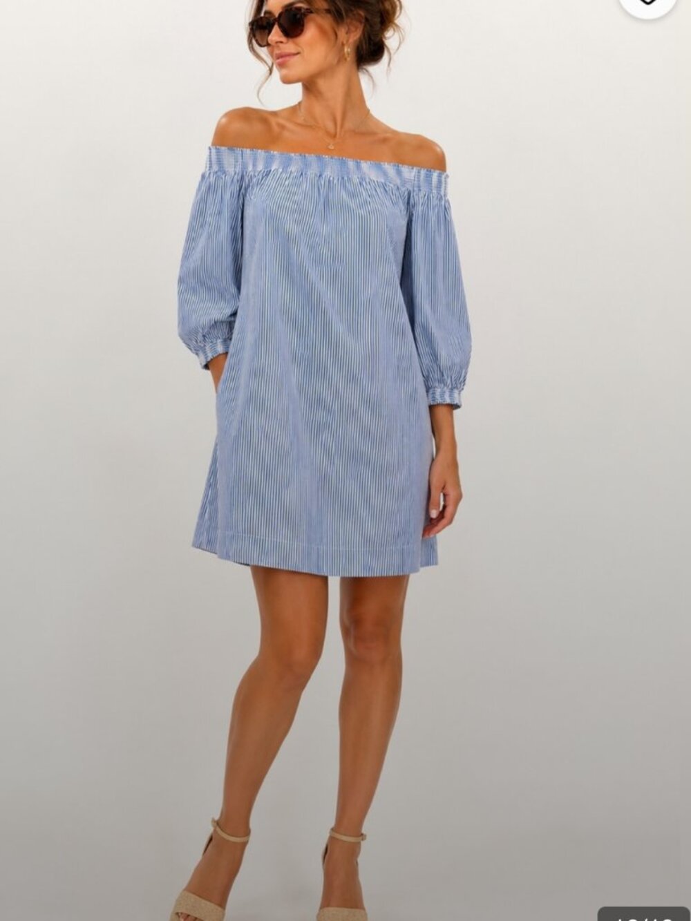 Trina Turk mini dress S blue white stripes